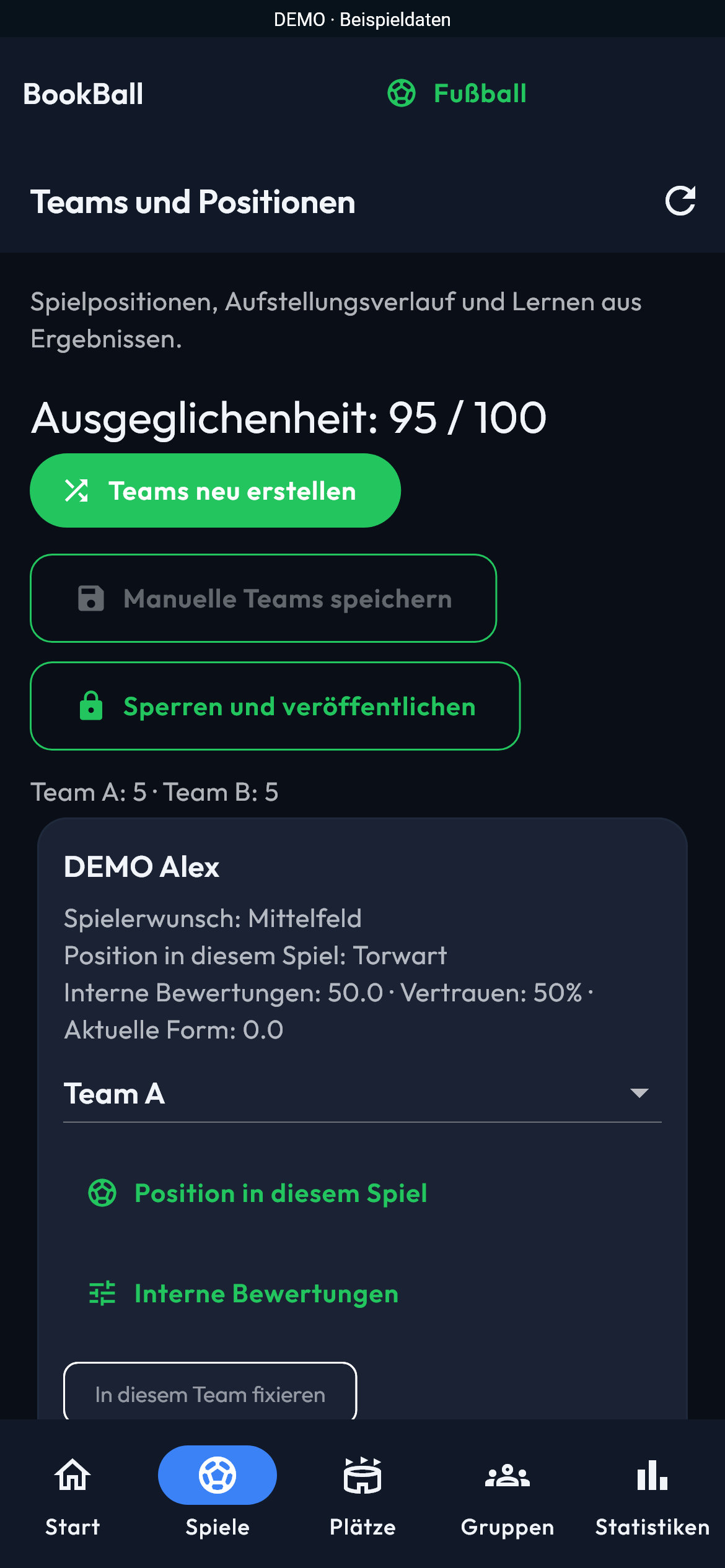 Teams nach deinen Vorstellungen